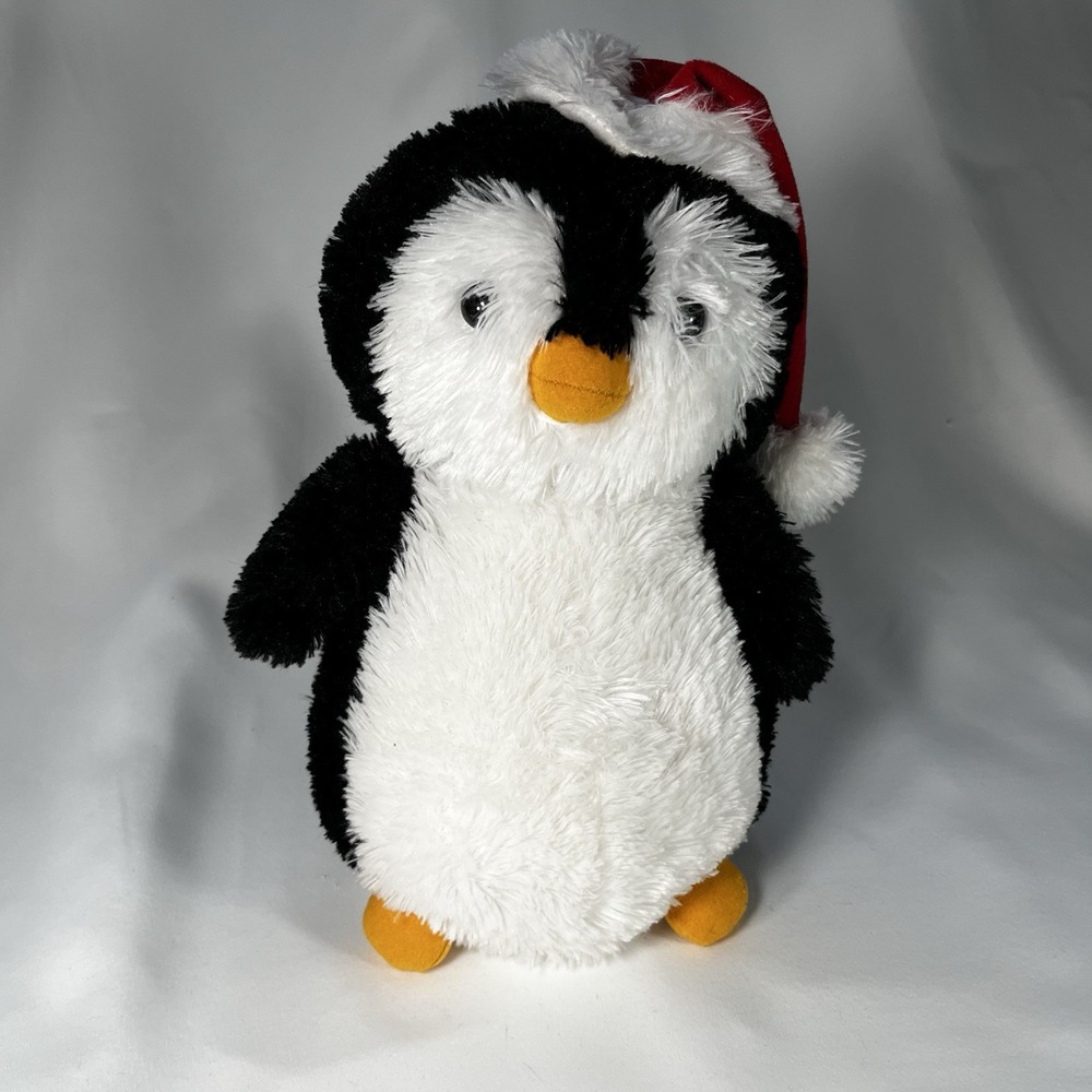 Aurora World Destination Nation Penguin Plush Santa Hat Christmas Holiday Toy 10